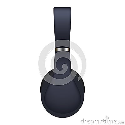 Side view headphones icon, realistic style Vector Illustration