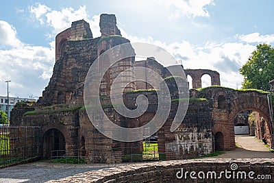 The Imperial Baths in Trier photographed from the side. Stock Photo