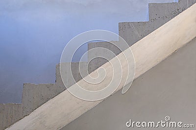 Side view level up stair concrete in new house. Concept step way to success goal. cement ladder grunge gray color Stock Photo