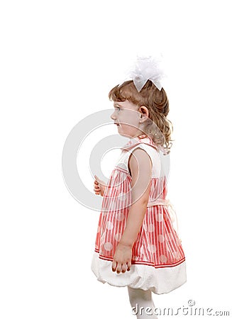 Side view a Little Girl Stock Photo