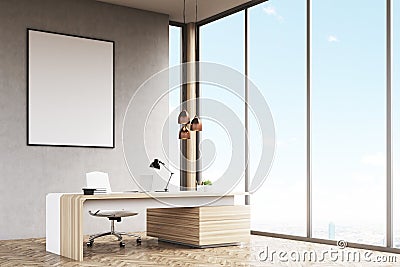 Side view of manager`s office, framed poster Stock Photo