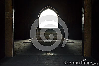 A side view of mausoleum of king safdarjung made out of white marble inside the main tomb of safdarjung memorial at winter morning Stock Photo