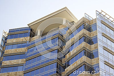 Side view of a modern corporate building with a terrace Stock Photo