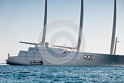 Side view of a modern luxury superyacht Stock Photo