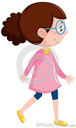 Side view of nerdy woman Vector Illustration