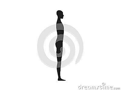Side view of a neutral gender human body silhouette. Vector Illustration