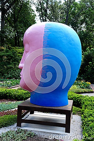 Jun Kaneko Ceramic Art Exhibit at the Dixon Gallery and Gardens in Memphis, Tennessee Editorial Stock Photo