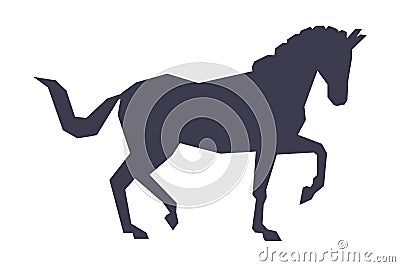 Side View of Racing Horse Silhouette, Racing, Derby, Equestrian Sport Vector Illustration Vector Illustration