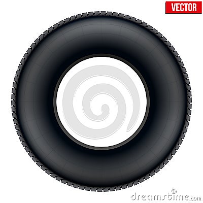 Side view of Realistic rubber tire symbol. Vector Vector Illustration