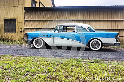 Side on view of a restored classic 1955 Buick car Editorial Stock Photo