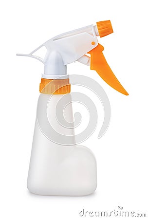 Side view of small plastic spray bottle Stock Photo