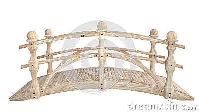 Side view of a small white wooden bridge Stock Photo