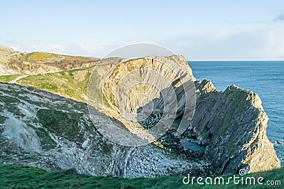 Side view of Stair Hole cove in Dorset, southern England Stock Photo