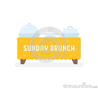 side view table like sunday brunch Vector Illustration