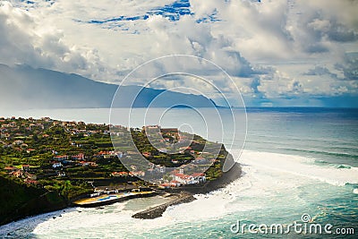 Side view of the village Ponta Delgada Stock Photo