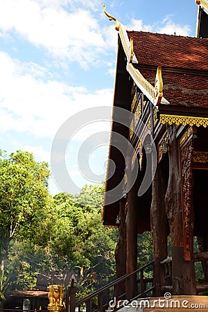 Side view of Wat Tha Sai facade. Thai Mueang. Thai Mueang district. Phang Nga province. Thailand Stock Photo