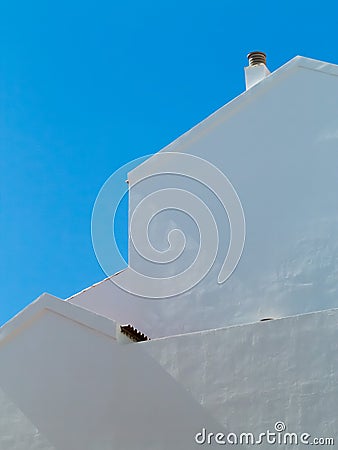 Side view of a whitewashed house Stock Photo