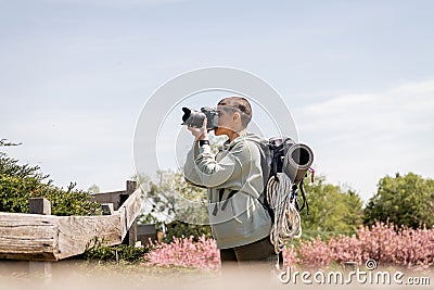 Side view of young short haired Stock Photo