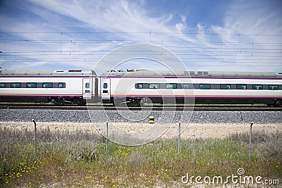 Side of wagon train Stock Photo