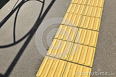 Side walk for blind people Stock Photo
