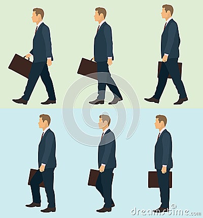 Side walk Cycle Illustration For Business man Vector Illustration