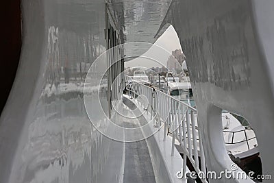 Sidewalk of a Yacht Stock Photo