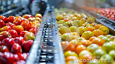 A sidebyside comparison of manual fruit sorting and automated fruit sorting highlighting the efficiency and speed of the Stock Photo