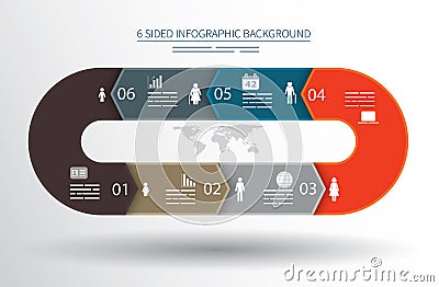 6 sided infographics background Vector Illustration