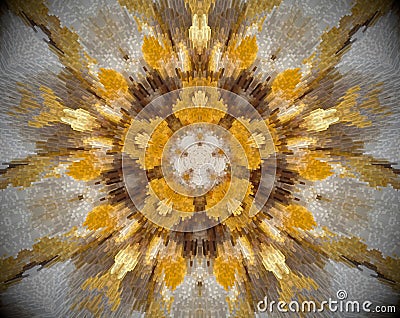 5 sided star abstract extrude mandala Stock Photo