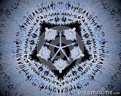 5 sided star abstract extruded mandala Stock Photo