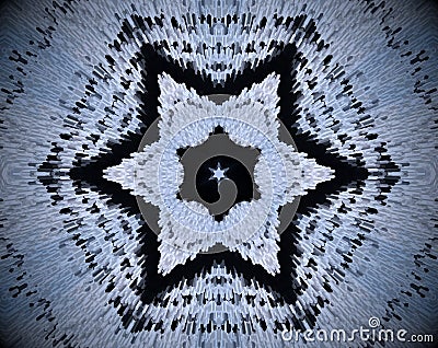 6 sided star abstract extruded mandala Stock Photo