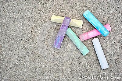 Sidewalk chalk Stock Photo