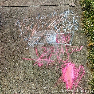 Sidewalk Chalk Art Stock Photo