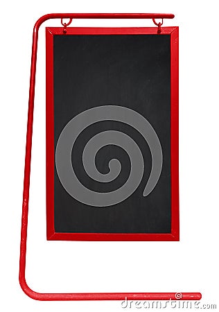 Sidewalk Chalkboard isolated - red Stock Photo