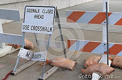 Sidewalk Closed Stock Photo