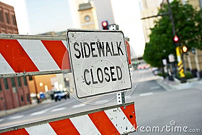 Sidewalk Closed Stock Photo