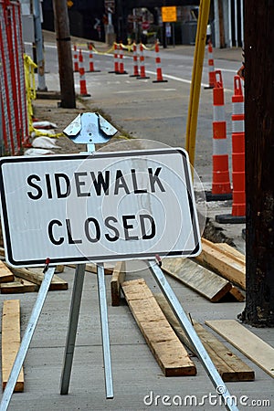 Sidewalk closed Stock Photo