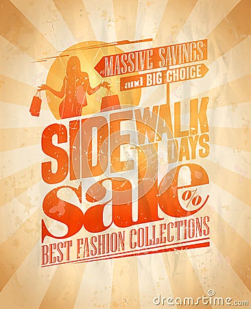 Sidewalk sale days design. Vector Illustration