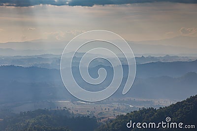 Sideway Landscape of The Road to Umphang. Mae Hong Son Province, Thailand Stock Photo