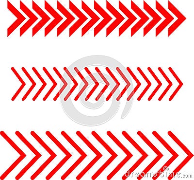 Sideways set. Linear signs collection. Arrow Design. Arrow Linear Fast Moving Signs Sideways Set. Design elements Vector Illustration