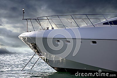 Sideways Yacht Stock Photo