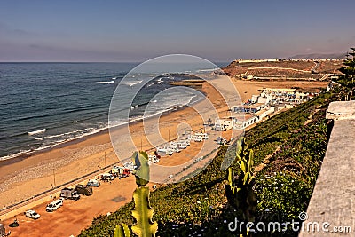 Sidi Ifni, campsites at the beach Stock Photo