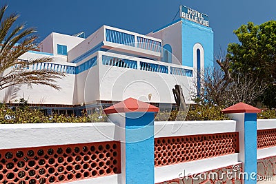 Sidi Ifni/Morocco-28/5/2013: Hotel Belle Vue in Sidi Ifni Editorial Stock Photo