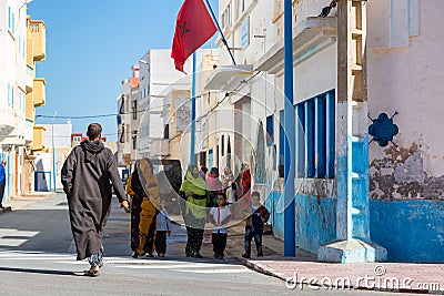 Sidi Ifni, Morocco - November 11, 2016: Scenes full of colors in Editorial Stock Photo