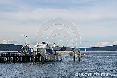 SIDNEY, CANADA - JULY 14, 2019: Alpine Sidney Spit Ferry famous tourist place Editorial Stock Photo