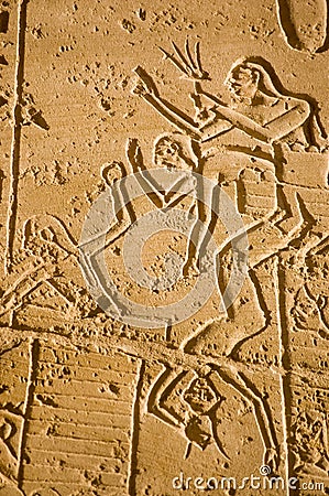 Siege fighting, Kadesh. Ramesseum Stock Photo