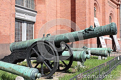 The siege of the Lion 183 mm, cast in 1590 by the master Andrei Chokhov. Museum of artillery, engineering troops. St. Petersburg Stock Photo