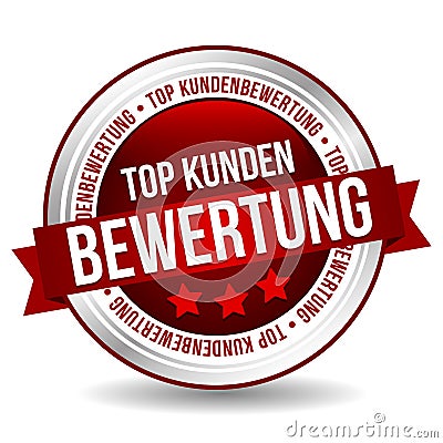 Siegel Button Banner - Top Kundenbewertung - in rot und silber Stock Photo
