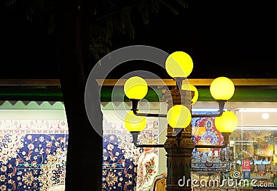 Beautiful night lantern, night lighting Editorial Stock Photo