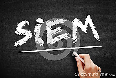 SIEM - Security Information and Event Management supports threat detection, compliance and security incident management through Stock Photo